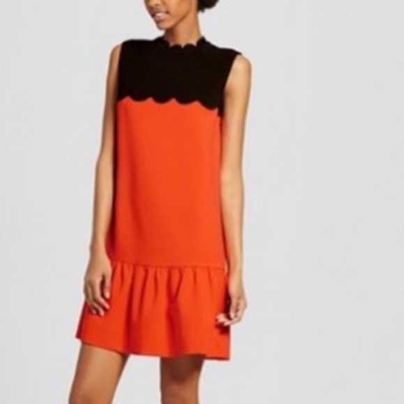 Victoria Beckham Dresses & Skirts - VICTORIA BECKHAM x TARGET Collaboration Drop Waist Scallop Trim Mini Dress Sz: S